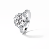 Cushion Cut Pave & Halo Lab Grown Diamond Engagement Ring