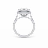 Cushion Cut Pave & Halo Lab Grown Diamond Engagement Ring