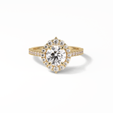 Round Pave & Halo Lab Grown Diamond Engagement Ring