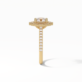 Round Pave & Halo Lab Grown Diamond Engagement Ring