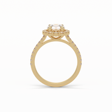 Round Pave & Halo Lab Grown Diamond Engagement Ring