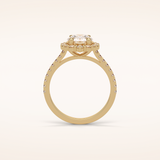 1.25 CT Round Shaped Halo & Pave Moissanite Engagement Ring