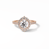 Round Pave & Halo Lab Grown Diamond Engagement Ring