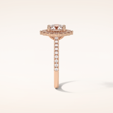 1.25 CT Round Shaped Halo & Pave Moissanite Engagement Ring