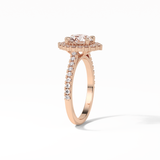 Round Pave & Halo Lab Grown Diamond Engagement Ring