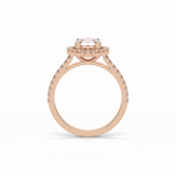 Round Pave & Halo Lab Grown Diamond Engagement Ring