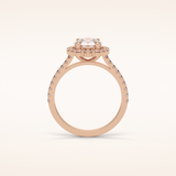 1.25 CT Round Shaped Halo & Pave Moissanite Engagement Ring