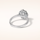 1.25 CT Round Shaped Halo & Pave Moissanite Engagement Ring