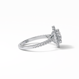 Round Pave & Halo Lab Grown Diamond Engagement Ring