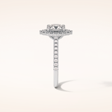 1.25 CT Round Shaped Halo & Pave Moissanite Engagement Ring