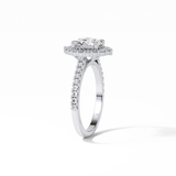 Round Pave & Halo Lab Grown Diamond Engagement Ring