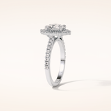 1.25 CT Round Shaped Halo & Pave Moissanite Engagement Ring