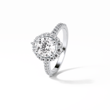 Round Pave & Halo Lab Grown Diamond Engagement Ring