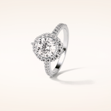 1.25 CT Round Shaped Halo & Pave Moissanite Engagement Ring