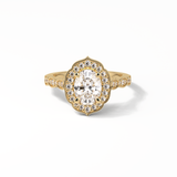 Oval Pave & Halo Lab Grown Diamond Engagement Ring