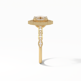 Oval Pave & Halo Lab Grown Diamond Engagement Ring