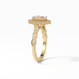 Oval Pave & Halo Lab Grown Diamond Engagement Ring