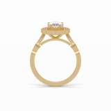 Oval Pave & Halo Lab Grown Diamond Engagement Ring