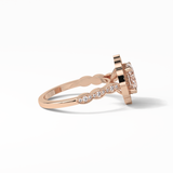 Oval Pave & Halo Lab Grown Diamond Engagement Ring