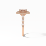 Oval Pave & Halo Lab Grown Diamond Engagement Ring