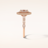 1.31 CT Oval Shaped Halo & Pave Moissanite Engagement Ring