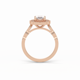 Oval Pave & Halo Lab Grown Diamond Engagement Ring