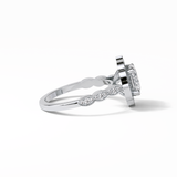 Oval Pave & Halo Lab Grown Diamond Engagement Ring