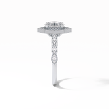 Oval Pave & Halo Lab Grown Diamond Engagement Ring