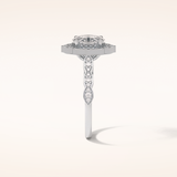 1.31 CT Oval Shaped Halo & Pave Moissanite Engagement Ring