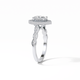 Oval Pave & Halo Lab Grown Diamond Engagement Ring