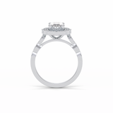 Oval Pave & Halo Lab Grown Diamond Engagement Ring