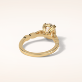 1.91 CT Oval Shaped Pave Moissanite Engagement Ring