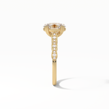 Oval Pave & Halo Lab Grown Diamond Engagement Ring