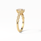 Oval Pave & Halo Lab Grown Diamond Engagement Ring