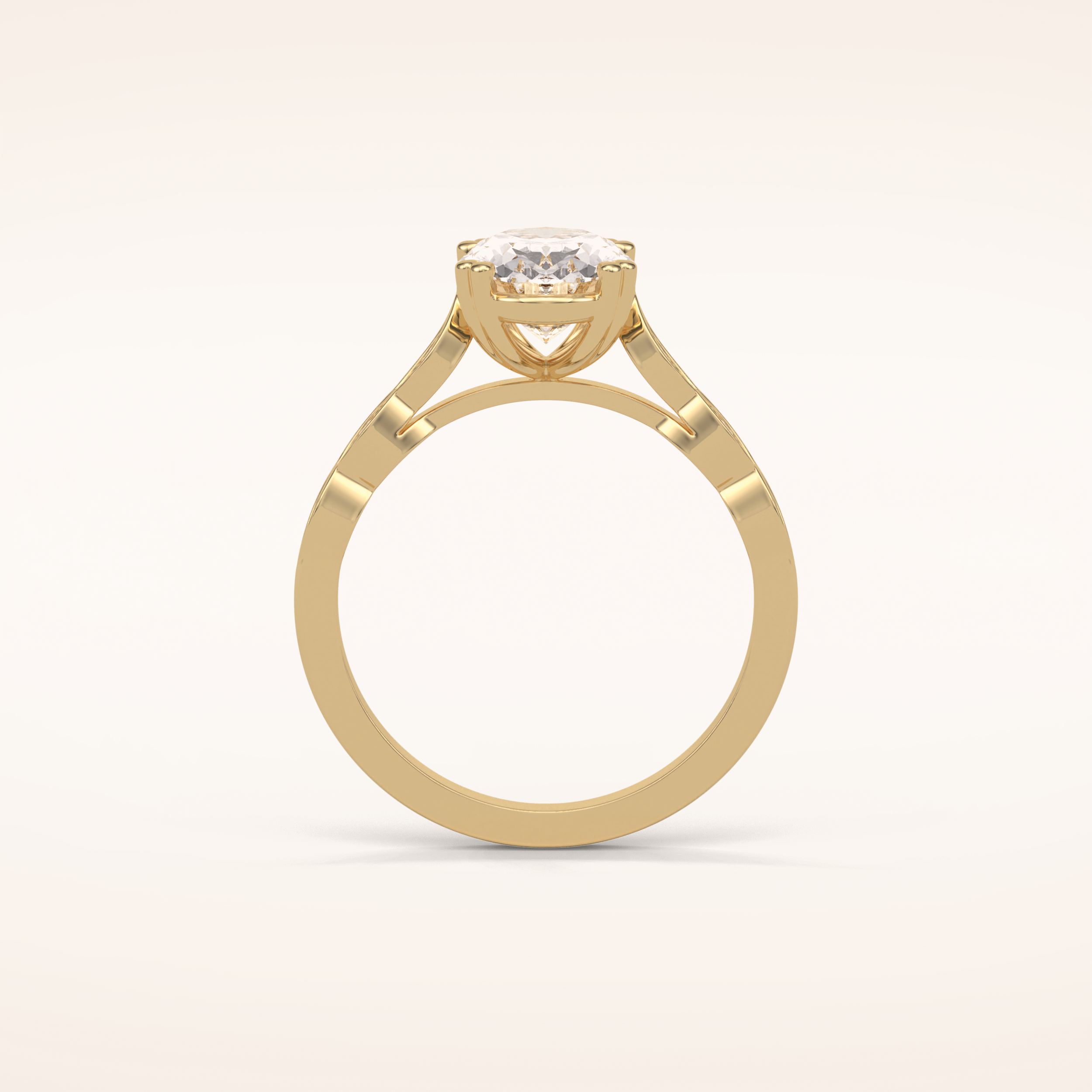 1.91 CT Oval Shaped Pave Moissanite Engagement Ring