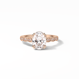 Oval Pave & Halo Lab Grown Diamond Engagement Ring
