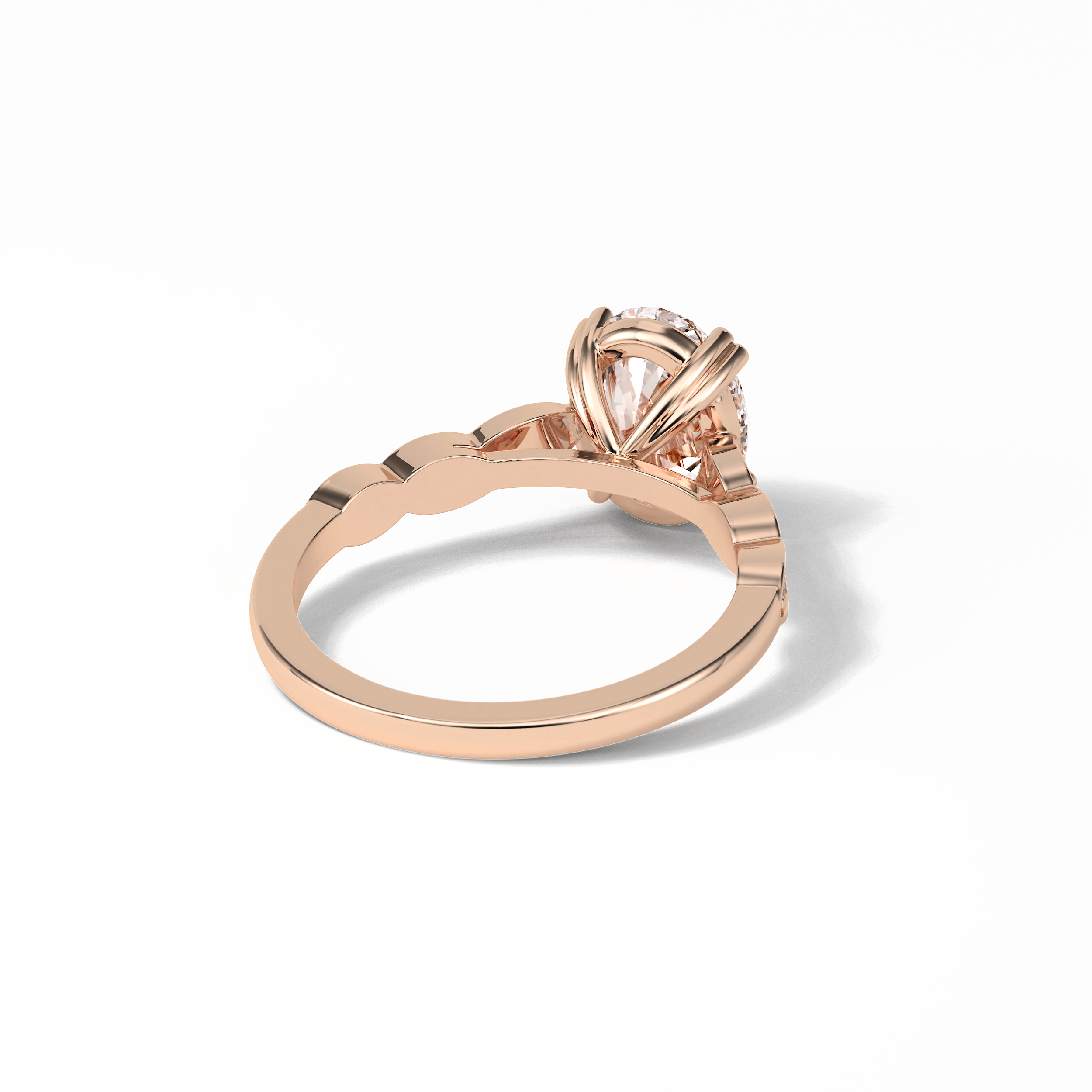 Oval Pave & Halo Lab Grown Diamond Engagement Ring