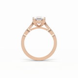 Oval Pave & Halo Lab Grown Diamond Engagement Ring