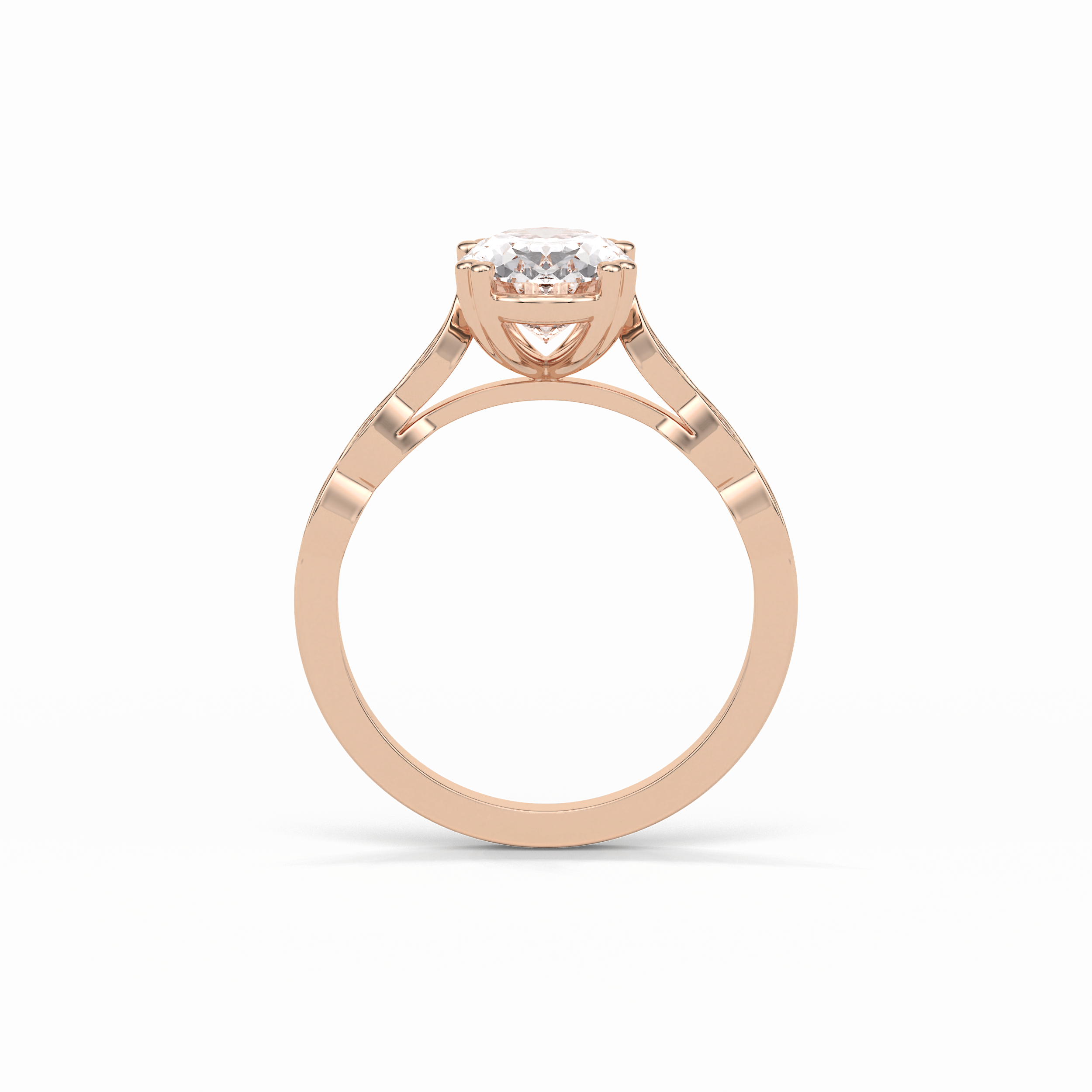 Oval Pave & Halo Lab Grown Diamond Engagement Ring