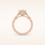 1.91 CT Oval Shaped Pave Moissanite Engagement Ring