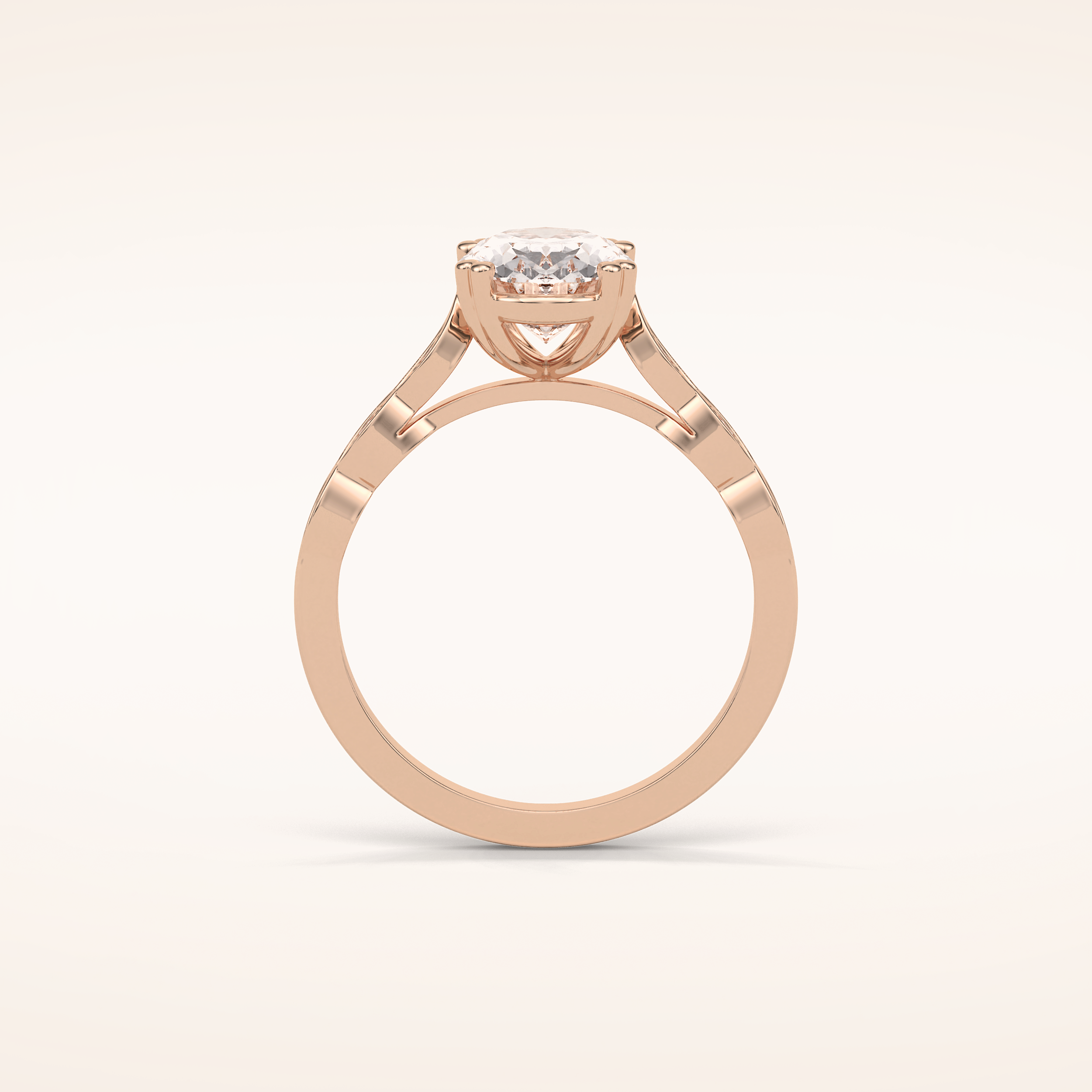 1.91 CT Oval Shaped Pave Moissanite Engagement Ring