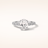 1.91 CT Oval Shaped Pave Moissanite Engagement Ring