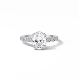 Oval Pave & Halo Lab Grown Diamond Engagement Ring