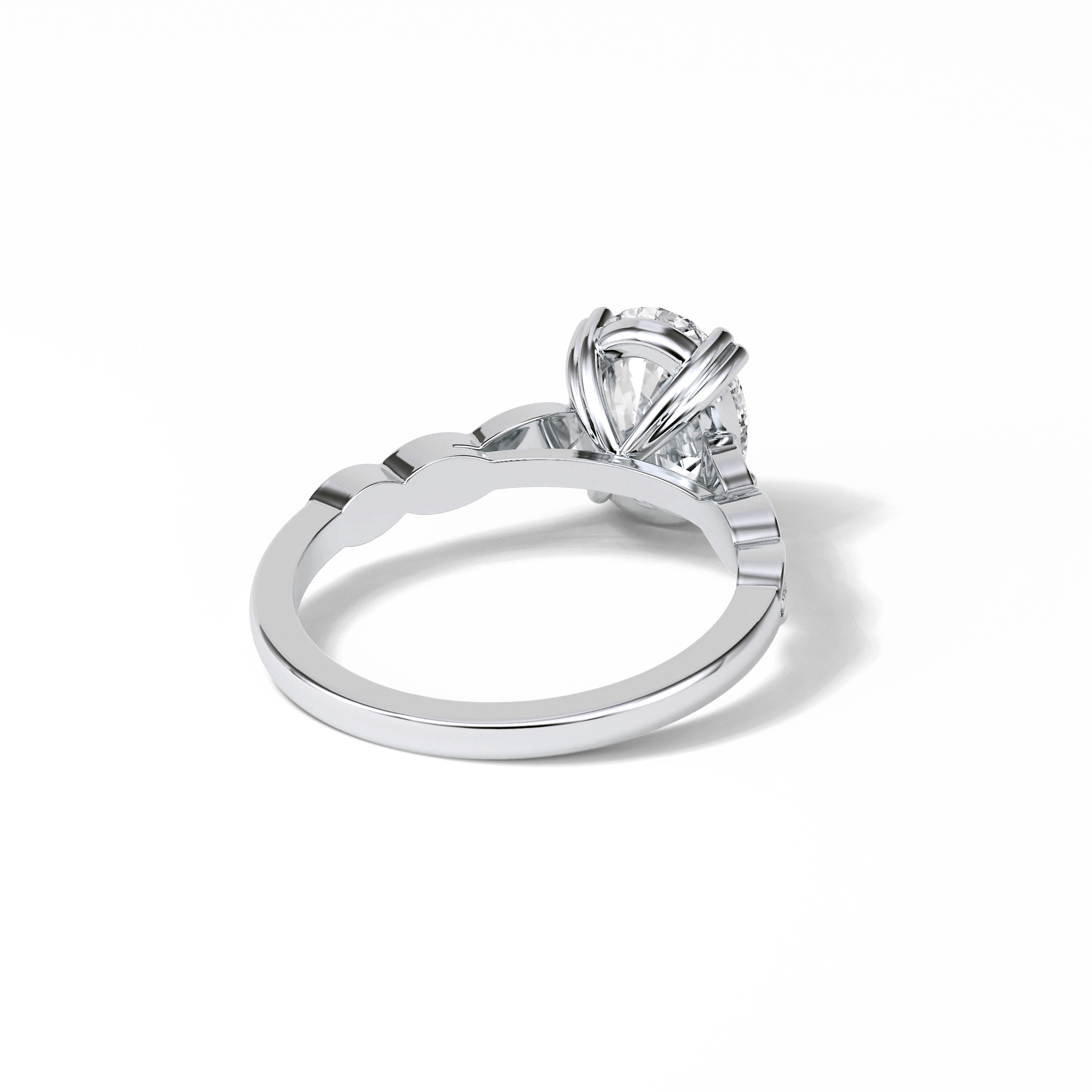 Oval Pave & Halo Lab Grown Diamond Engagement Ring