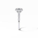 Oval Pave & Halo Lab Grown Diamond Engagement Ring