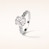 1.91 CT Oval Shaped Pave Moissanite Engagement Ring