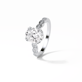Oval Pave & Halo Lab Grown Diamond Engagement Ring