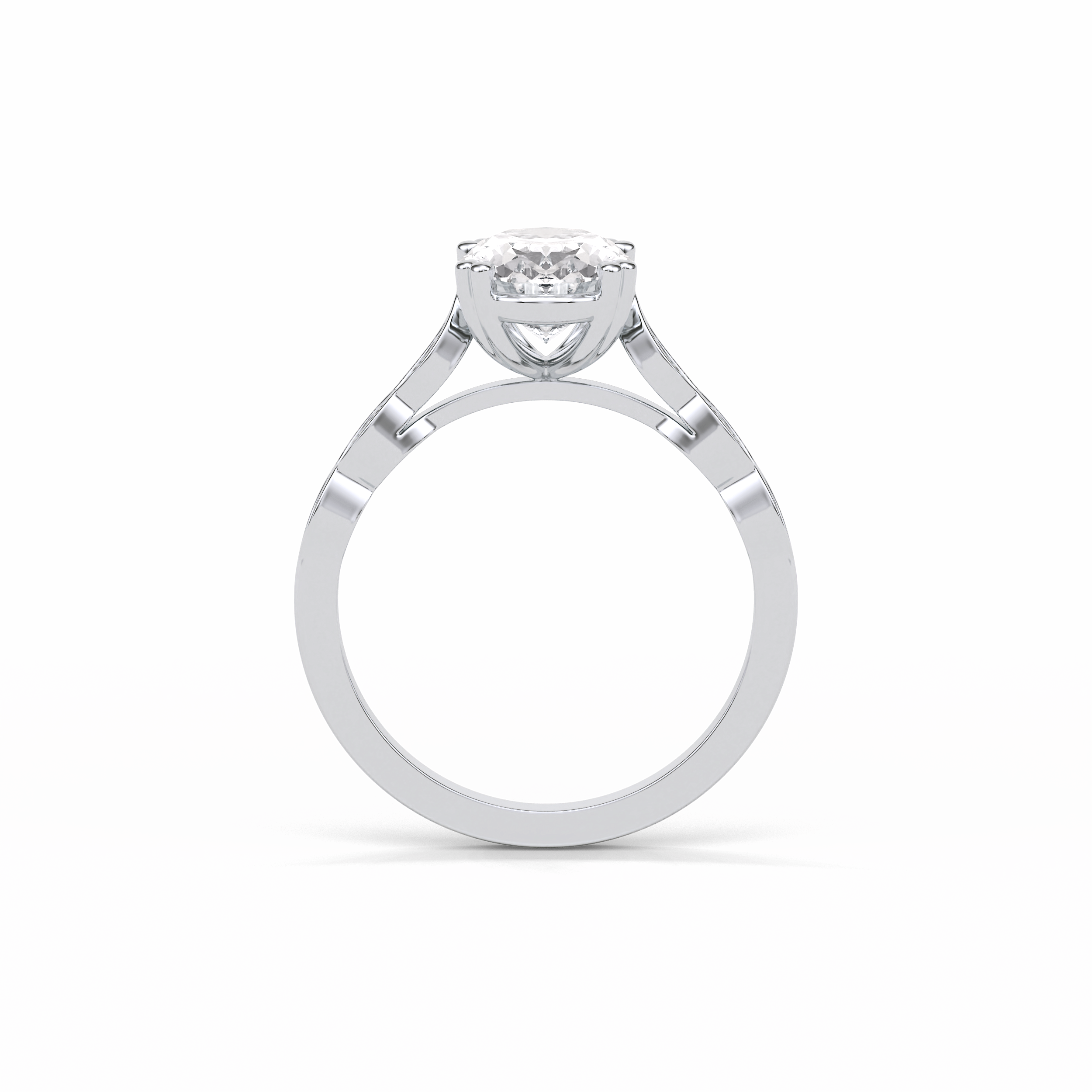Oval Pave & Halo Lab Grown Diamond Engagement Ring