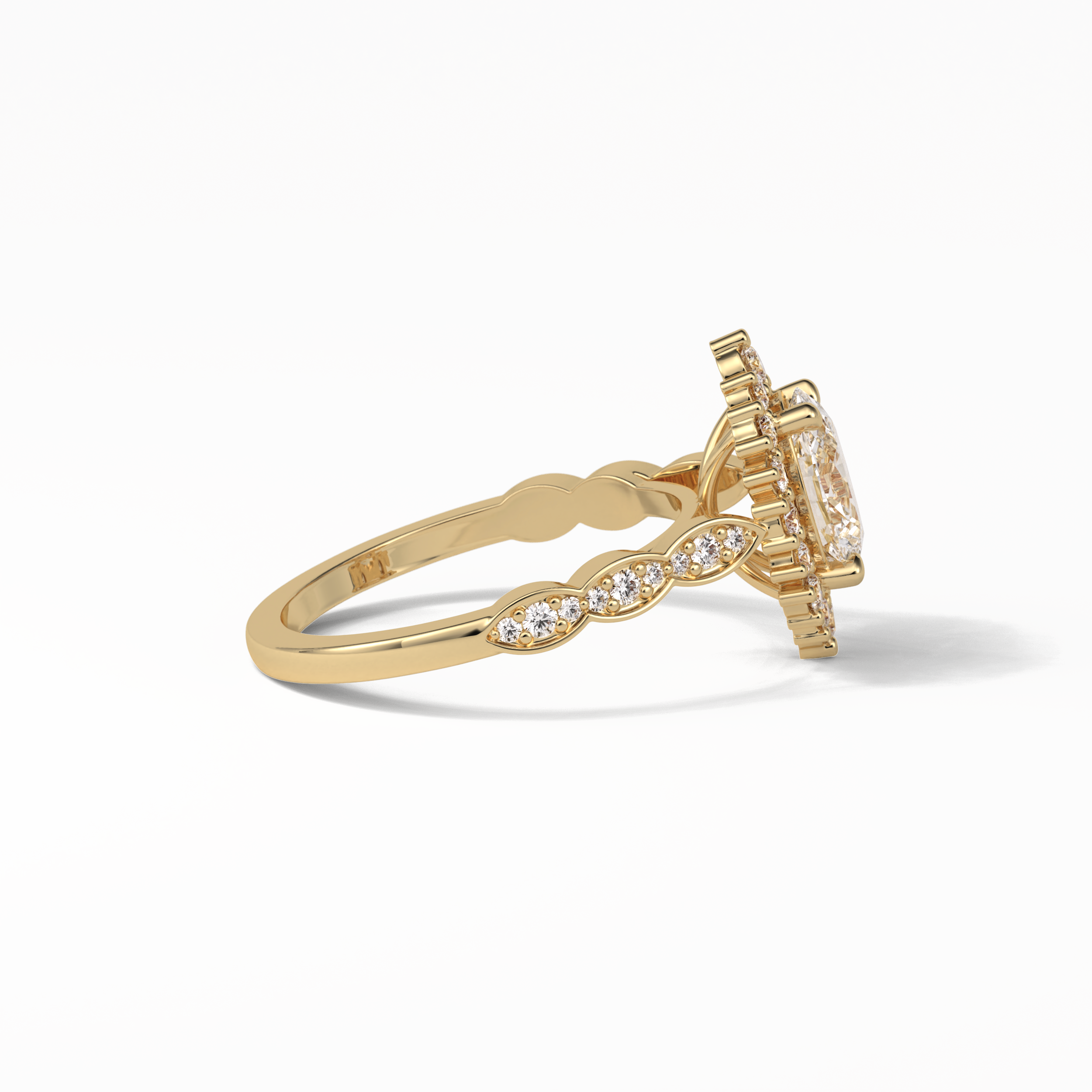 Oval Pave & Cluster Lab Grown Diamond Engagement Ring