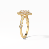 Oval Pave & Cluster Lab Grown Diamond Engagement Ring